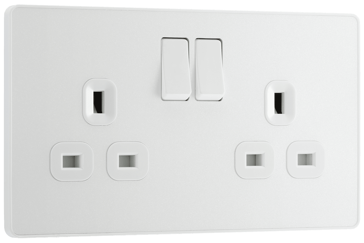 BG Evolve Pearlescent White Double, switched, single pole - PCDCL22W-01