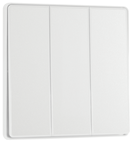 BG Evolve Pearlescent White Triple, 2 way switch, edge rocker - PCDCL43EW-01