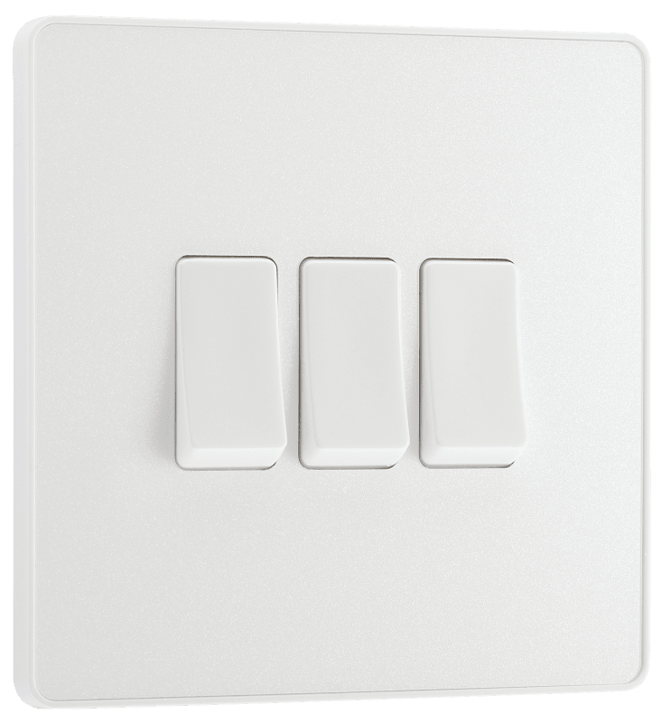 BG Evolve Pearlescent White Triple, 2 way switch - PCDCL43W-01