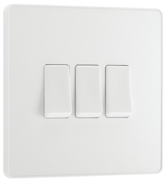 BG Evolve Pearlescent White Triple, 2 way switch - PCDCL43W-01