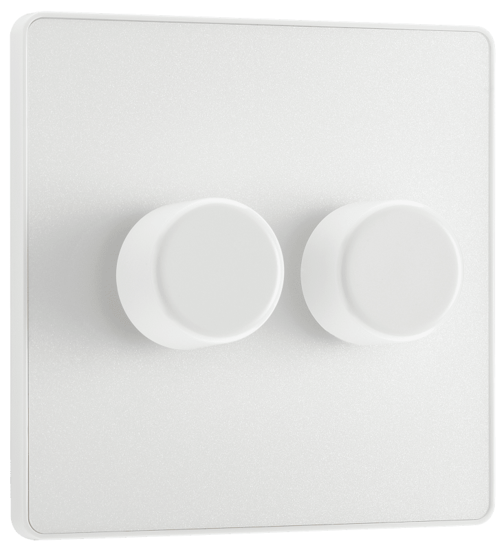 BG Evolve Pearlescent White Double, 2 way push 200W - PCDCL82W-01