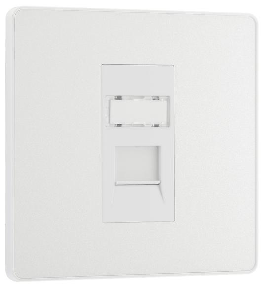 BG Evolve Pearlescent White Single, RJ45 telephone socket - PCDCLRJ451W-01