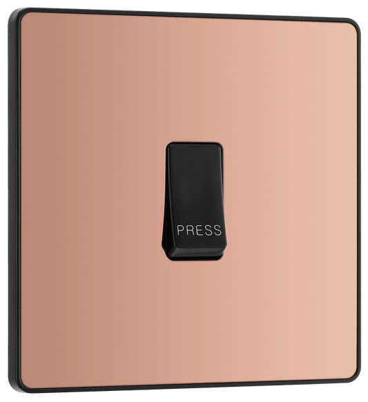 BG Evolve Polished Copper Single, bell push switch - PCDCP14B-01