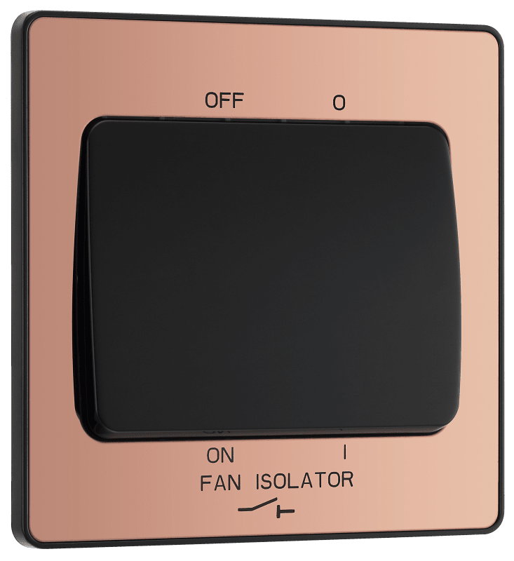 BG Evolve Polished Copper Triple pole fan isolator - PCDCP15B-01