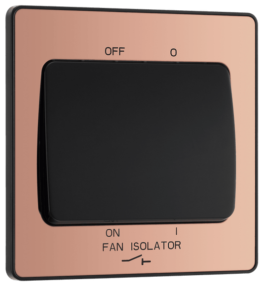 BG Evolve Polished Copper Triple pole fan isolator - PCDCP15B-01