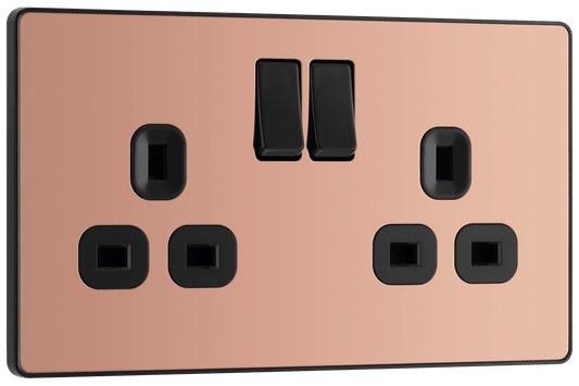 BG Evolve Polished Copper Double, switched, single pole - PCDCP22B-01