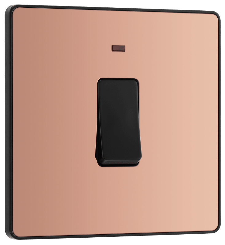 BG Evolve Polished Copper 20A, double pole, with indicator - PCDCP31B-01