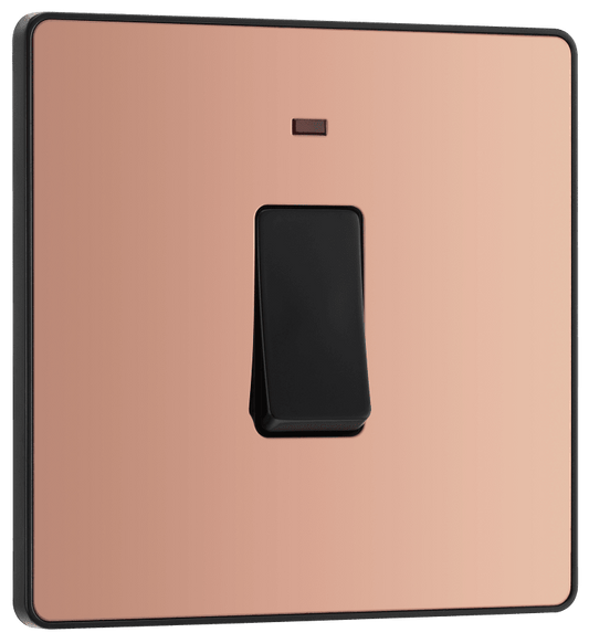 BG Evolve Polished Copper 20A, double pole, with indicator - PCDCP31B-01