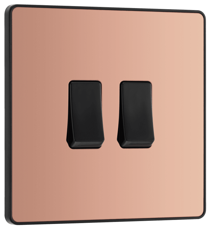 BG Evolve Polished Copper Double, 2 way switch - PCDCP42B-01