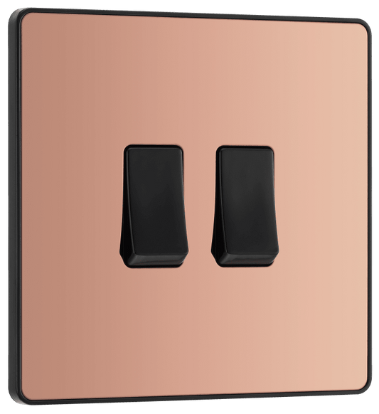 BG Evolve Polished Copper Double, 2 way switch - PCDCP42B-01