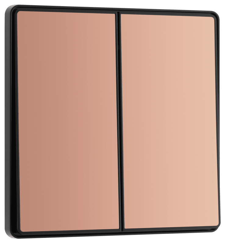 BG Evolve Polished Copper Double, 2 way switch, edge rocker - PCDCP42EB-01
