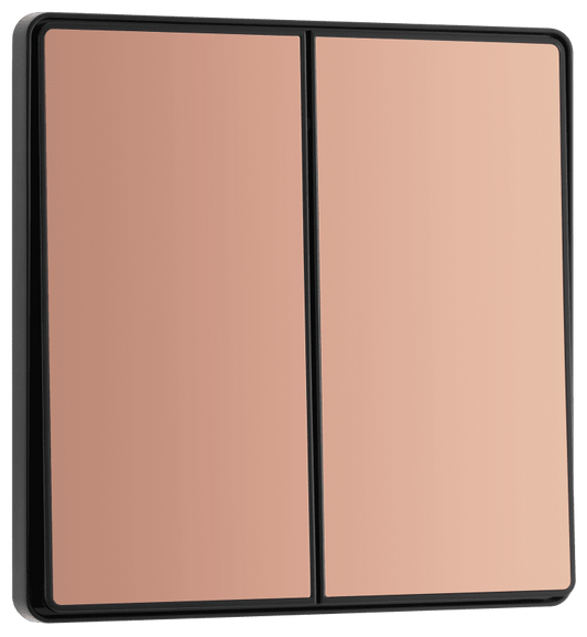 BG Evolve Polished Copper Double, 2 way switch, edge rocker - PCDCP42EB-01