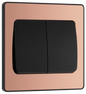 BG Evolve Polished Copper Double, 2 way switch, wide rocker - PCDCP42WB-01