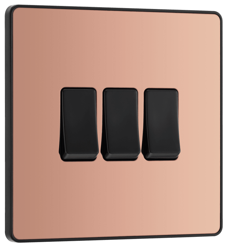 BG Evolve Polished Copper Triple, 2 way switch - PCDCP43B-01