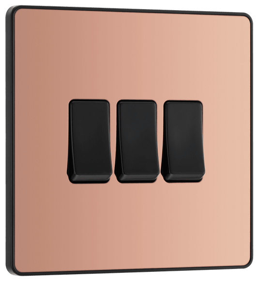 BG Evolve Polished Copper Triple, 2 way switch - PCDCP43B-01