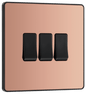 BG Evolve Polished Copper Triple, 2 way switch - PCDCP43B-01