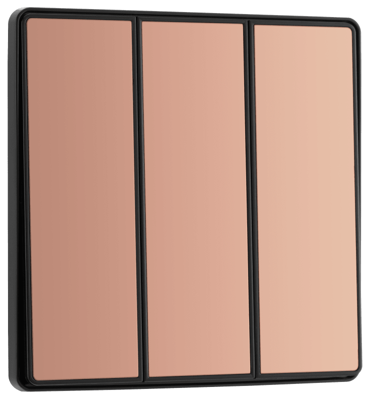 BG Evolve Polished Copper Triple, 2 way switch, edge rocker - PCDCP43EB-01