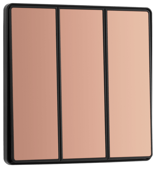 BG Evolve Polished Copper Triple, 2 way switch, edge rocker - PCDCP43EB-01
