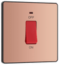 BG Evolve Polished Copper 45A, double pole, single plate, with indicator - PCDCP74B-01