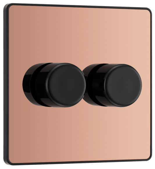 BG Evolve Polished Copper Double, 2 way push 200W - PCDCP82B-01