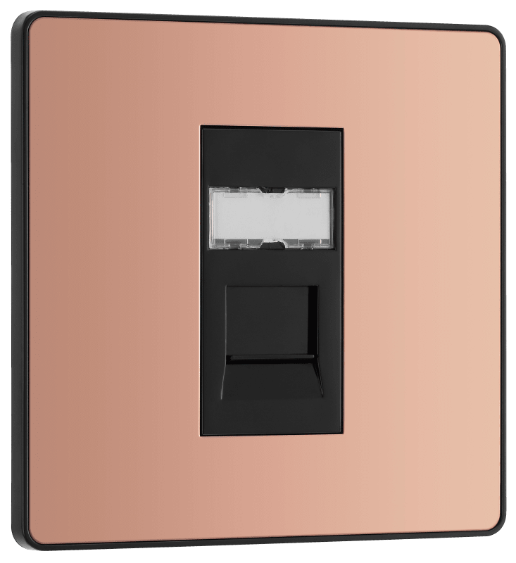 BG Evolve Polished Copper Single, RJ45 telephone socket - PCDCPRJ451B-01