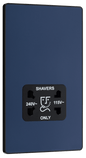 BG Evolve Matt Blue 115/240V dual voltage shaver socket - PCDDB20B-01