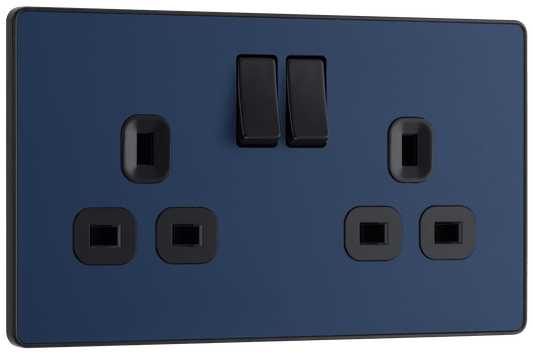 BG Evolve Matt Blue Double, switched, single pole - PCDDB22B-01