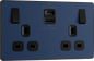 BG Evolve Matt Blue Double switched single pole, with USB A + C (45W) - PCDDB22UAC45B-01