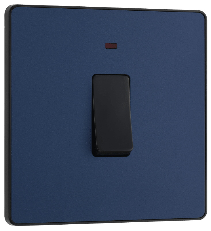 BG Evolve Matt Blue 20A, double pole, with indicator - PCDDB31B-01