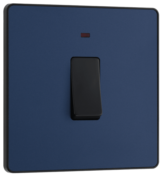 BG Evolve Matt Blue 20A, double pole, with indicator - PCDDB31B-01