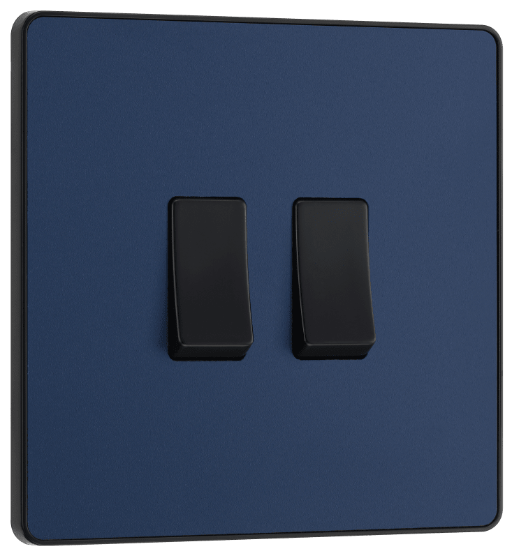 BG Evolve Matt Blue Double, 2 way switch - PCDDB42B-01