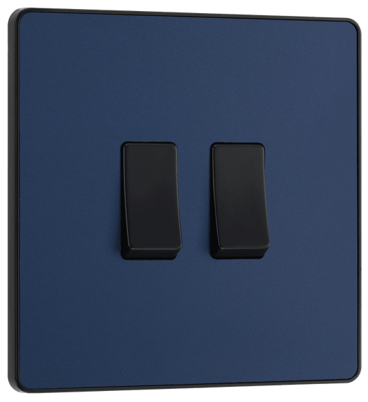 BG Evolve Matt Blue Double, 2 way switch - PCDDB42B-01