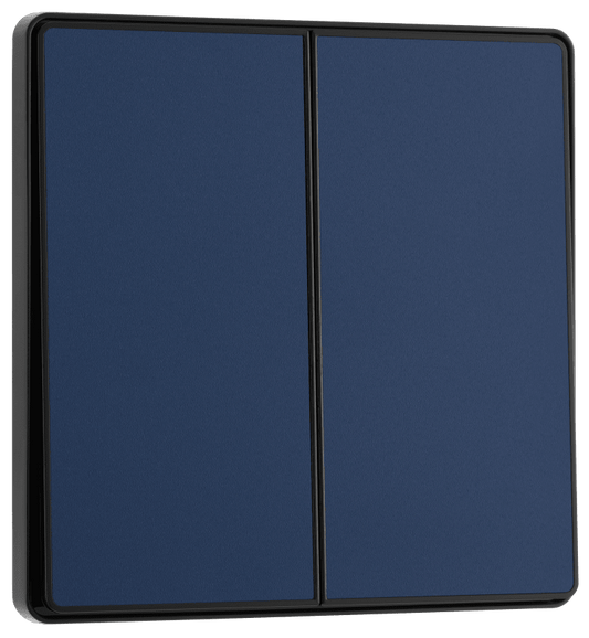 BG Evolve Matt Blue Double, 2 way switch, edge rocker - PCDDB42EB-01