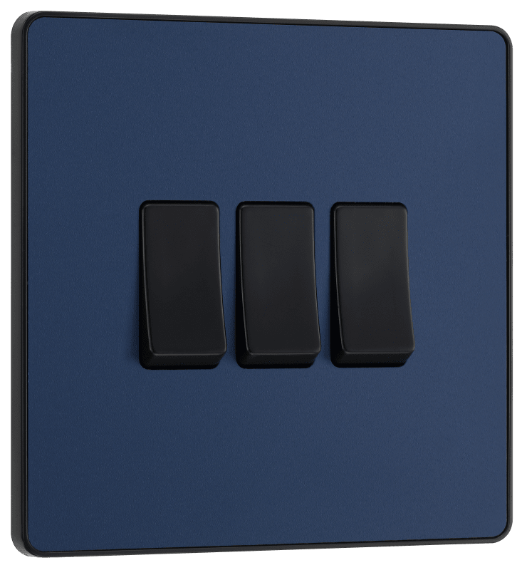 BG Evolve Matt Blue Triple, 2 way switch - PCDDB43B-01