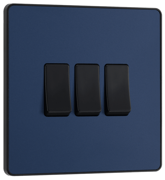 BG Evolve Matt Blue Triple, 2 way switch - PCDDB43B-01
