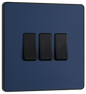 BG Evolve Matt Blue Triple, 2 way switch - PCDDB43B-01