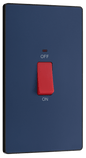 BG Evolve Matt Blue 45A, double pole, large plate, with indicator - PCDDB72B-01