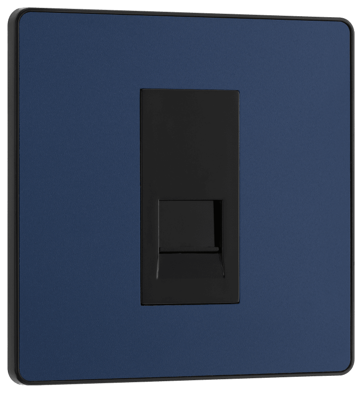 BG Evolve Matt Blue Single, telephone socket, secondary - PCDDBBTS1B-01