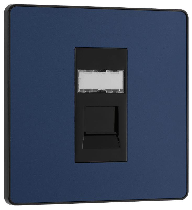 BG Evolve Matt Blue Single, RJ45 telephone socket - PCDDBRJ451B-01