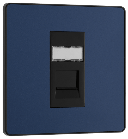 BG Evolve Matt Blue Single, RJ45 telephone socket - PCDDBRJ451B-01