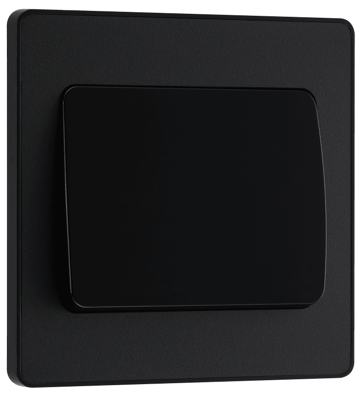 BG Evolve Matt Black Single, 2 way switch, wide rocker - PCDMB12WB-01