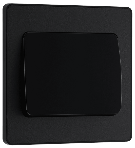 BG Evolve Matt Black Single, 2 way switch, wide rocker - PCDMB12WB-01