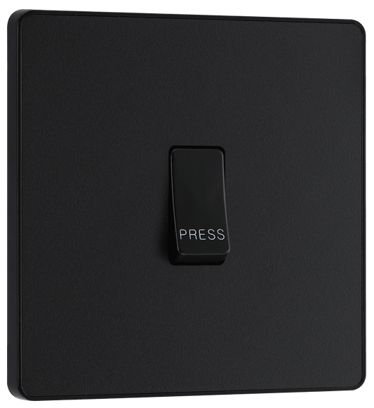 BG Evolve Matt Black Single, bell push switch - PCDMB14B-01