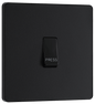 BG Evolve Matt Black Single, bell push switch - PCDMB14B-01
