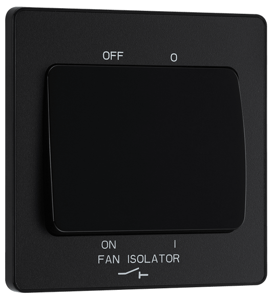 BG Evolve Matt Black Triple pole fan isolator - PCDMB15B-01