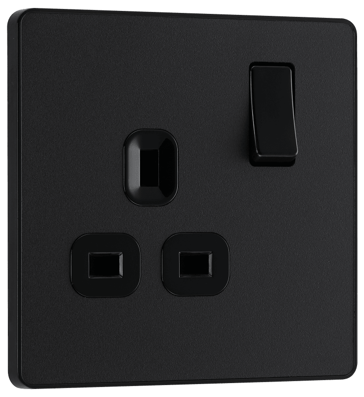 BG Evolve Matt Black Single, switched, single pole - PCDMB21B-01
