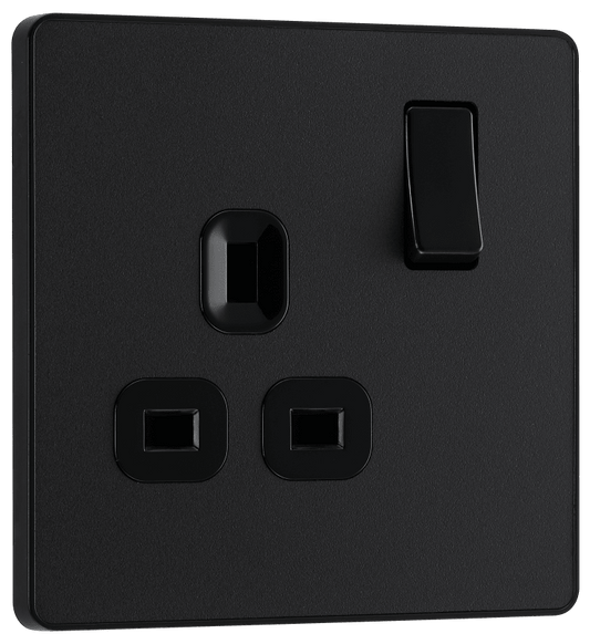 BG Evolve Matt Black Single, switched, single pole - PCDMB21B-01
