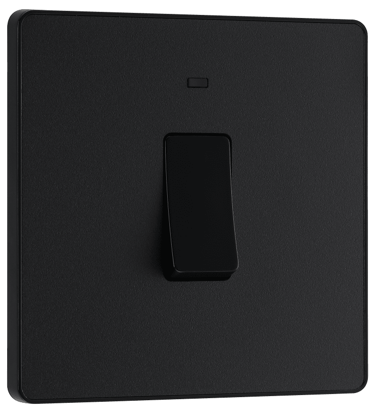 BG Evolve Matt Black 20A, double pole, with indicator - PCDMB31B-01