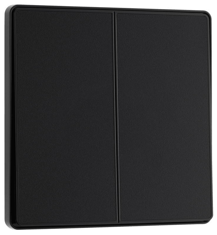 BG Evolve Matt Black Double, 2 way switch, edge rocker - PCDMB42EB-01