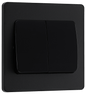 BG Evolve Matt Black Double, 2 way switch, wide rocker - PCDMB42WB-01